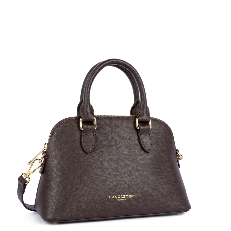 Sac Porté Main Cuir Grainé Bordeaux Foncé – Lancaster Paris