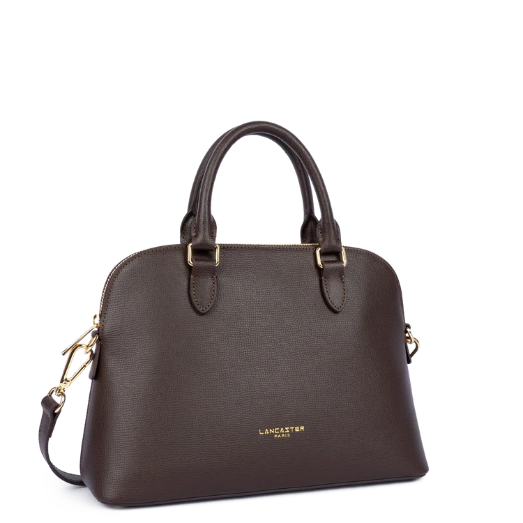 Sac Porté Main Cuir Grainé Marron Foncé – Lancaster Paris