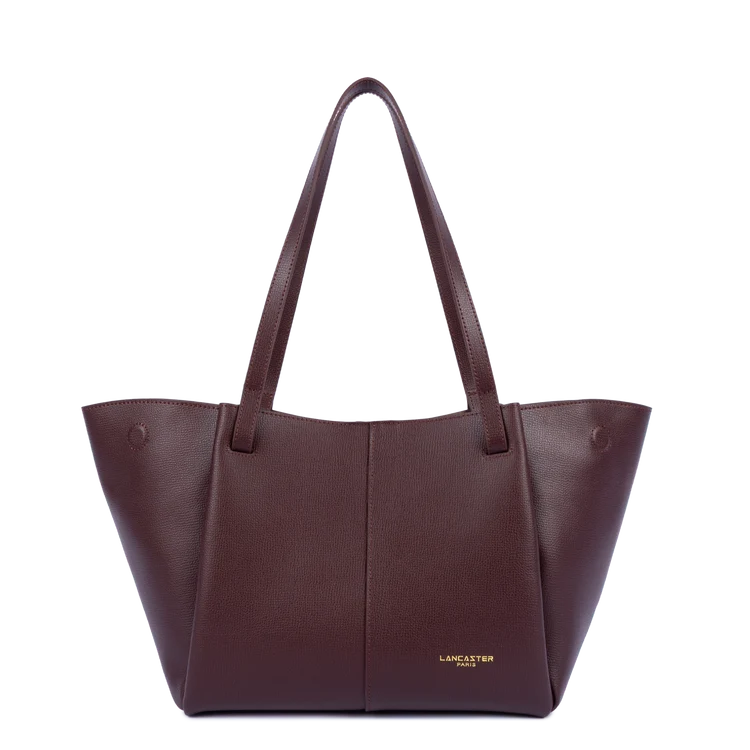 Sac Porté Épaule Cuir Grainé Bordeaux Foncé – Lancaster Paris