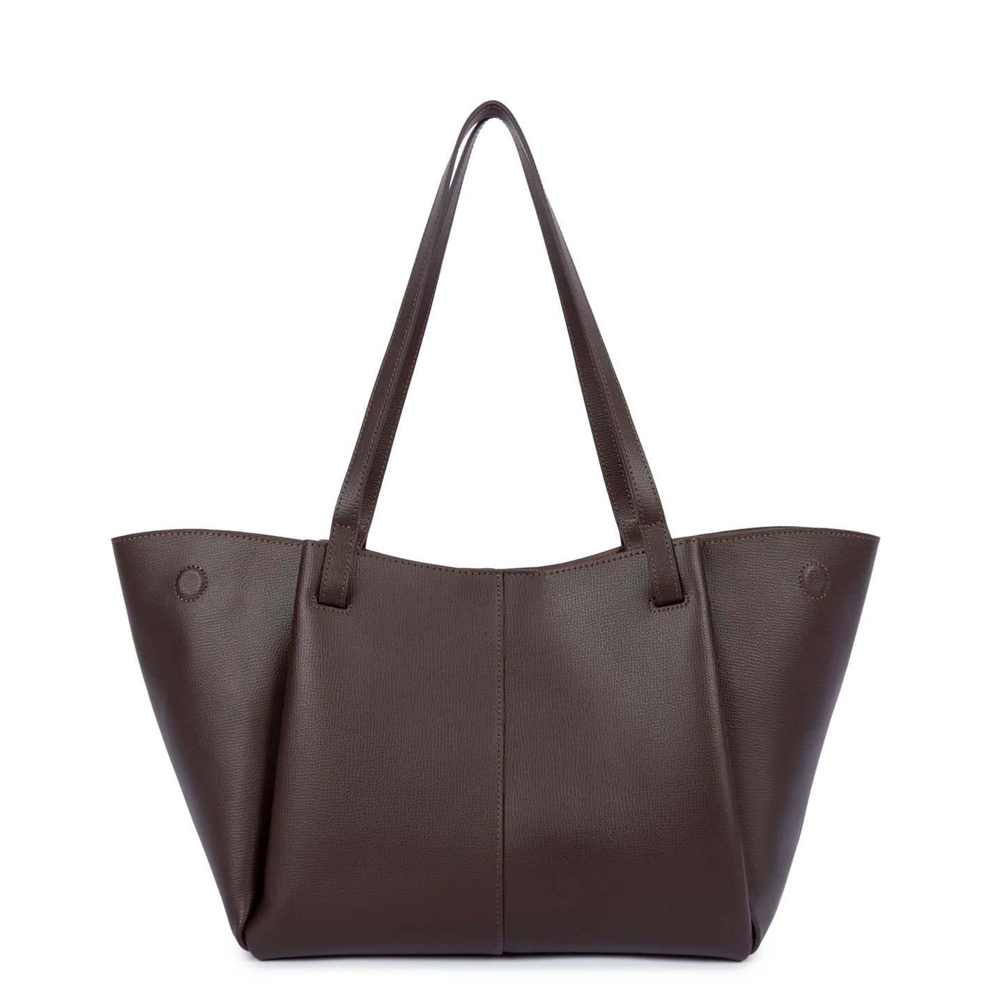 Sac Porté Épaule Cuir Grainé Marron Foncé – Lancaster Paris