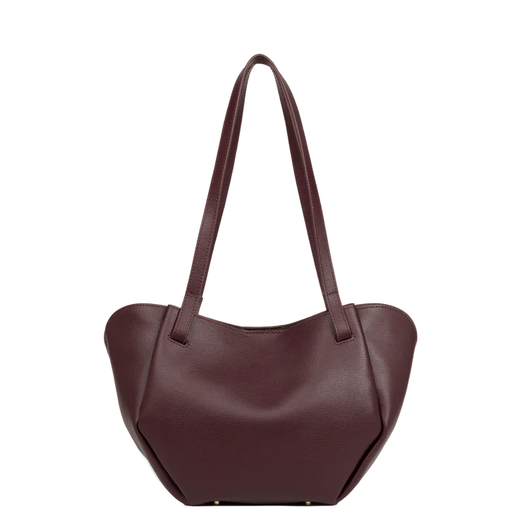 Sac Porté Épaule Cuir Grainé Bordeaux Foncé (2) – Lancaster Paris