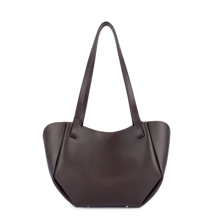 Sac Porté Épaule Cuir Marron Foncé – Lancaster Paris