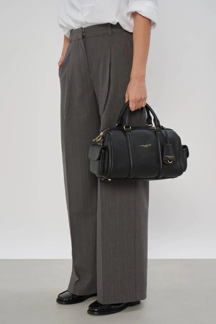 SAC POLOCHON CUIR LANCASTER  ZIPPE M MILANO ANA NOIR