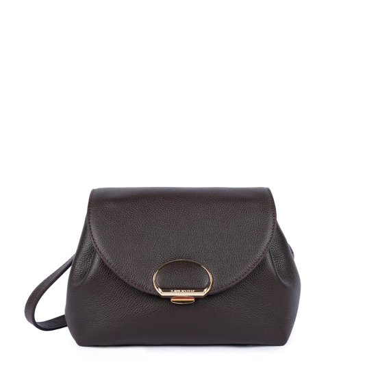 Sac Bandoulière Cuir Grainé Marron Foncé – Lancaster Paris