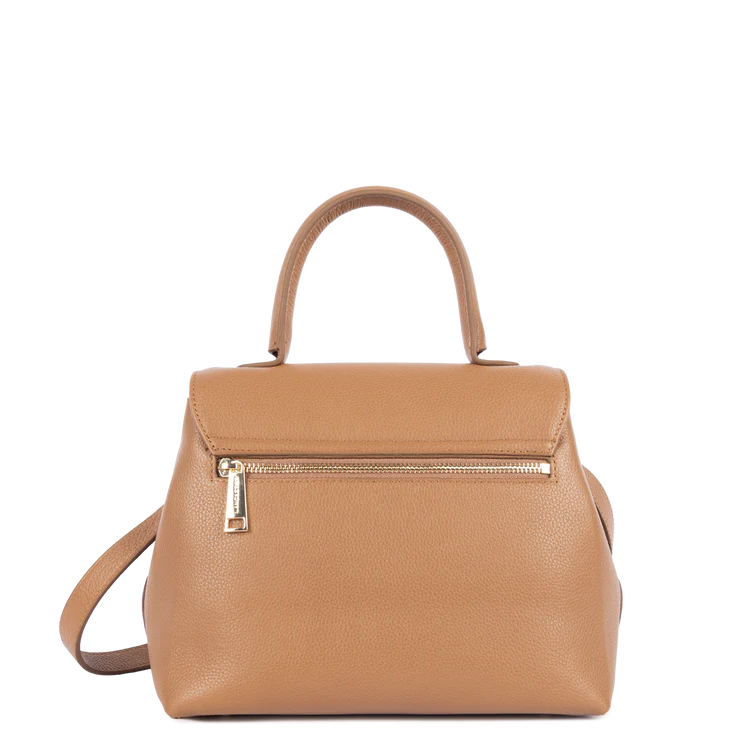 Sac Porte-Mains à Fermoir Milano PIA Moka M – Lancaster Paris