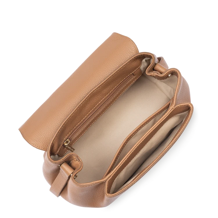 Sac Porte-Mains à Fermoir Milano PIA Moka M – Lancaster Paris