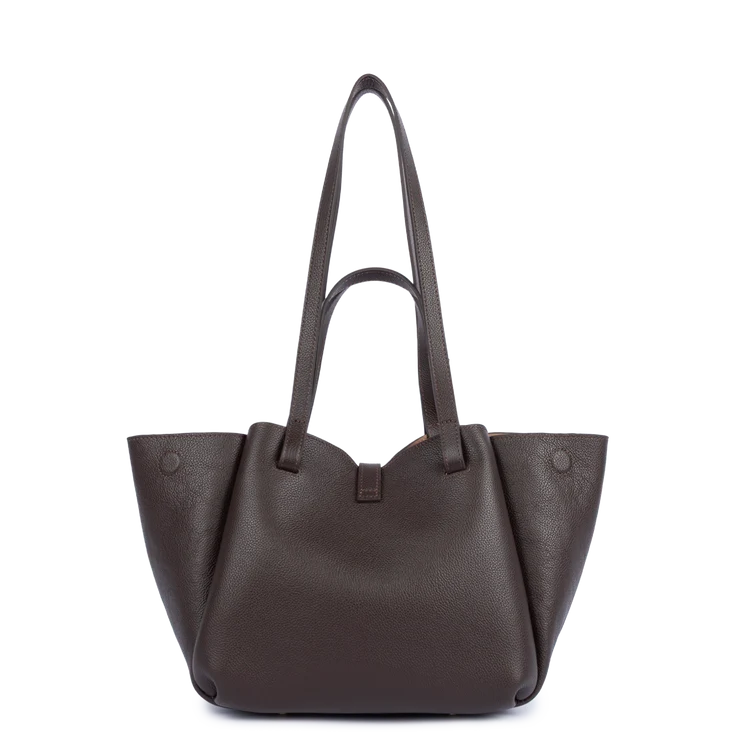 Sac Porté Épaule Cuir Grainé Marron Foncé (2) – Lancaster Paris