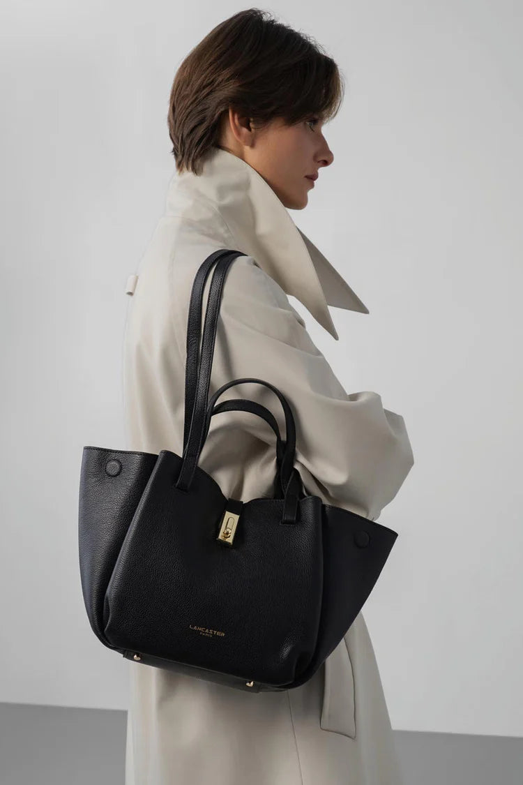 Sac Cabas Épaule Milano Horizon Noir M – Lancaster Paris