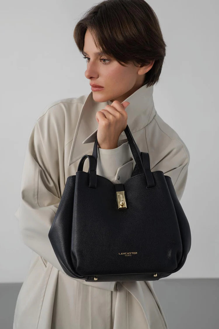 Sac Cabas Épaule Milano Horizon Noir M – Lancaster Paris
