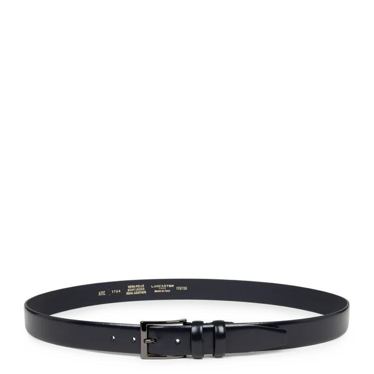 Ceinture Cuir Glassé Homme Bleu Foncé 115 cm – Lancaster Paris