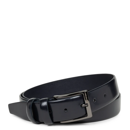 Ceinture Cuir Glassé Homme Bleu Foncé 115 cm – Lancaster Paris