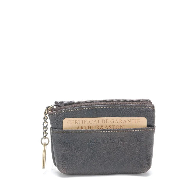 Porte-Monnaie Cuir Vieilli Arthur & Aston Noir – Réf. 62-980