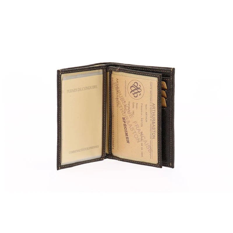 Portefeuille Cuir Vieilli Arthur & Aston Châtaigne – Réf. 62-800