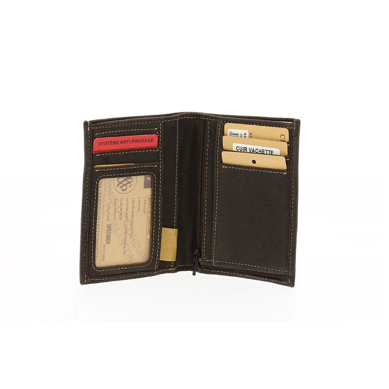 Portefeuille Cuir Vieilli Arthur & Aston Châtaigne – Réf. 62-966