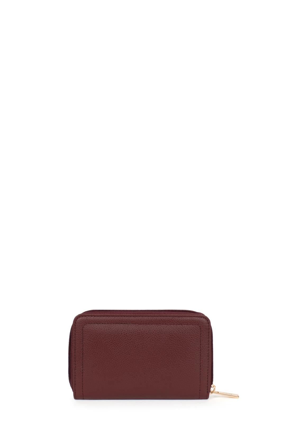 Portefeuille Hexagona Cuir de Vachette Grainé Prune