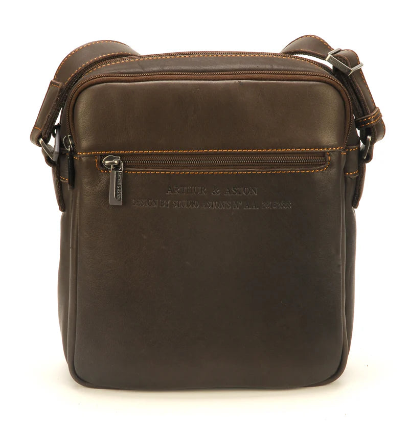 Sac Porté Travers Cuir Arthur & Aston Châtaigne – Réf. 2028-11