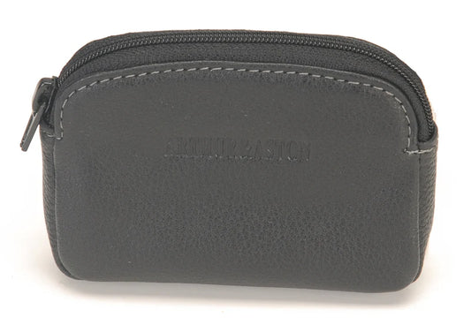 Bourse Zippée Cuir Foulonné Arthur & Aston Noir