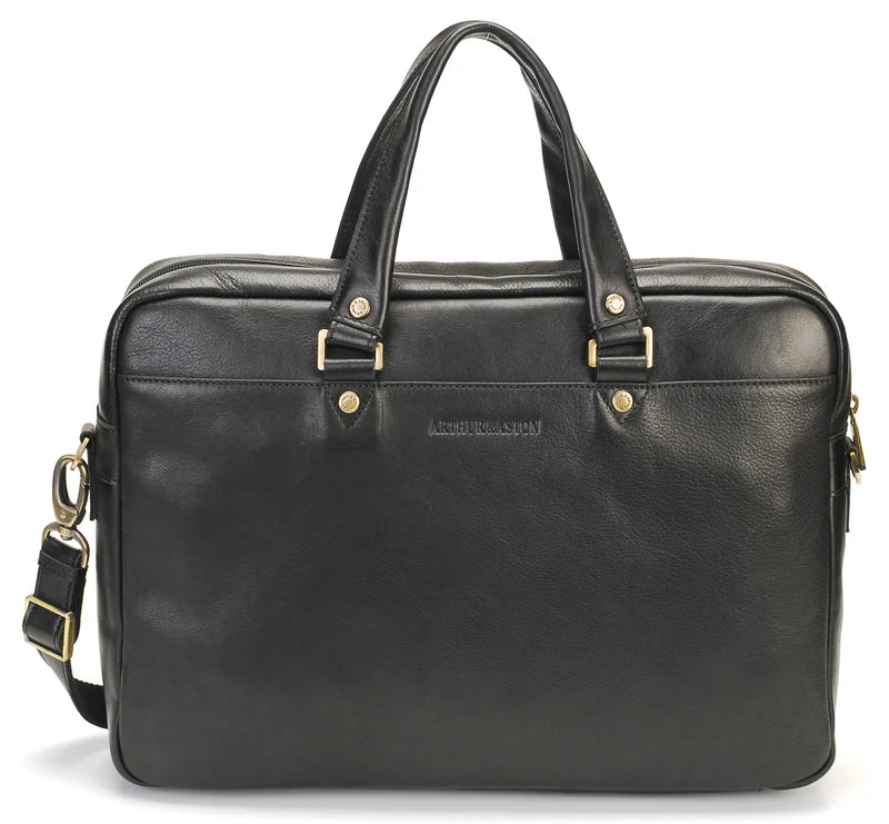 Porte-Documents Cuir Arthur & Aston Noir – Modèle 2218