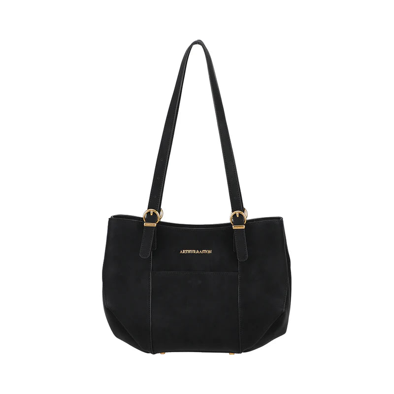 Sac Porté Épaule Croûte de Cuir Arthur & Aston Noir