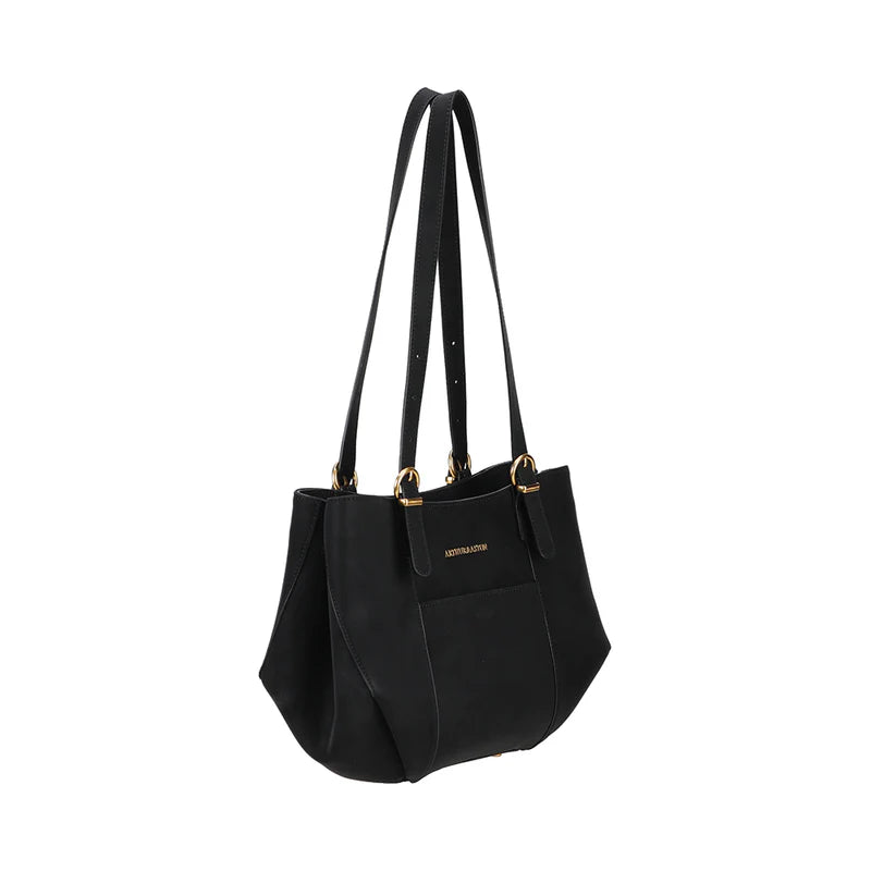 Sac Porté Épaule Croûte de Cuir Arthur & Aston Noir