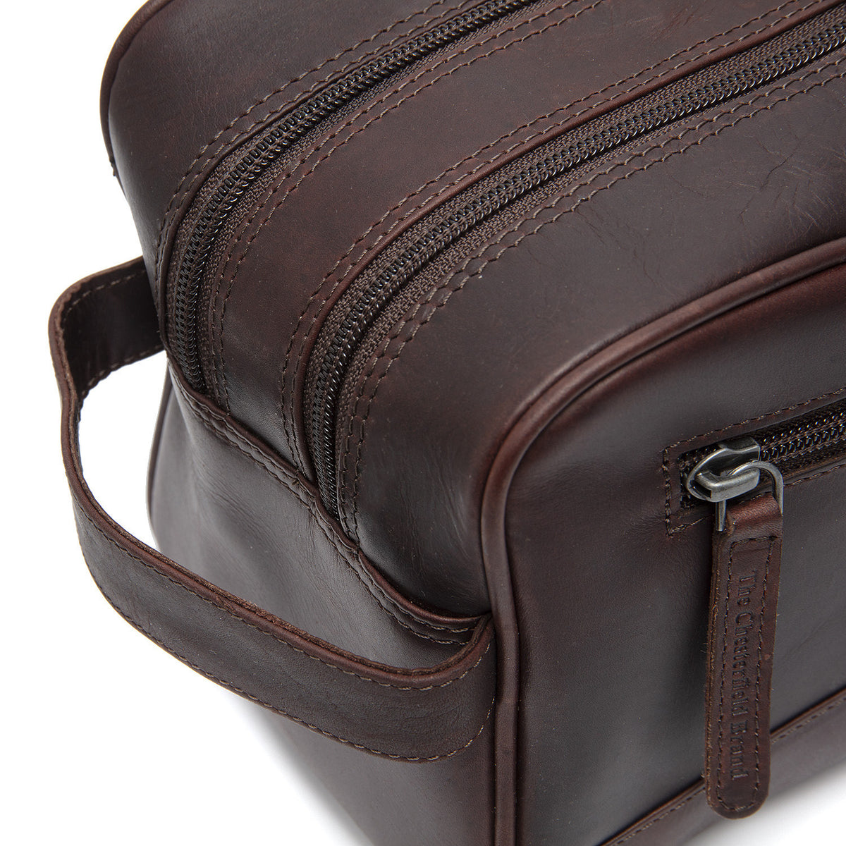 Trousse de Toilette Chesterfield Wax Pull Up Stacey Marron