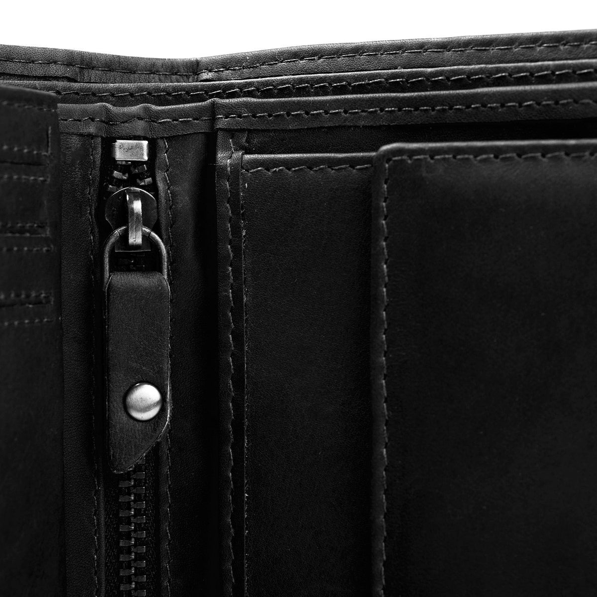 Portefeuille Cuir à Pression Chesterfield Noir