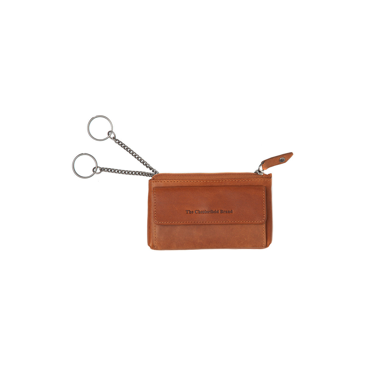 Porte-Monnaie Cuir Chesterfield Violette Cognac