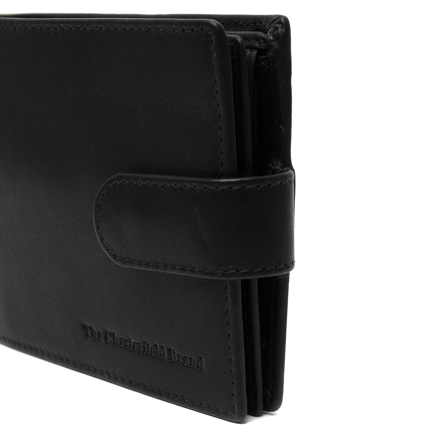 Porte-Cartes Cuir Chesterfield Curtis Noir – Fermeture Pression