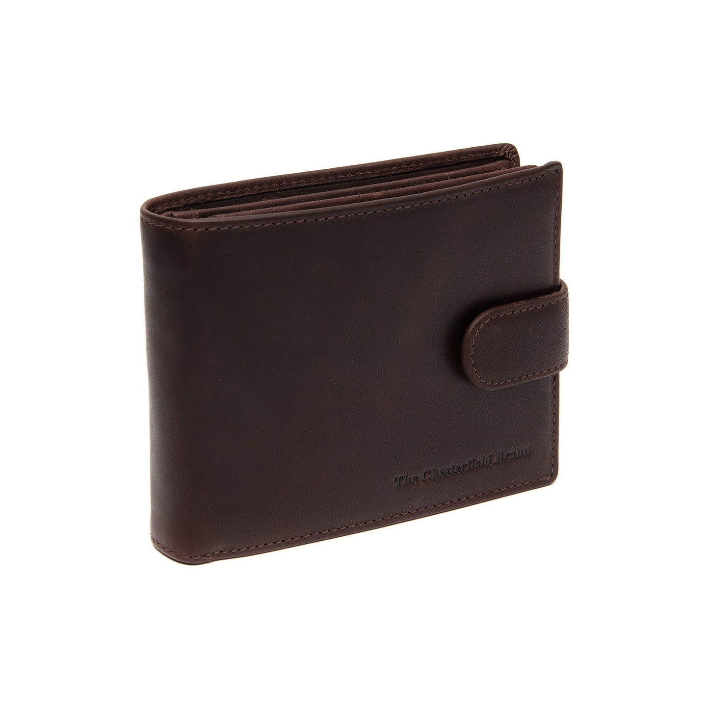 Porte-Cartes Cuir Chesterfield Curtis Marron – Fermeture Pression