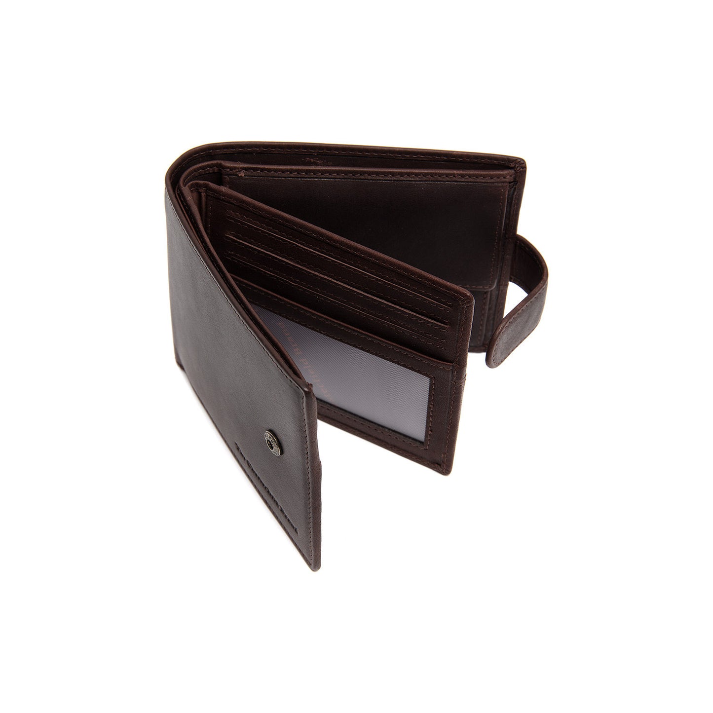 Porte-Cartes Cuir Chesterfield Curtis Marron – Fermeture Pression