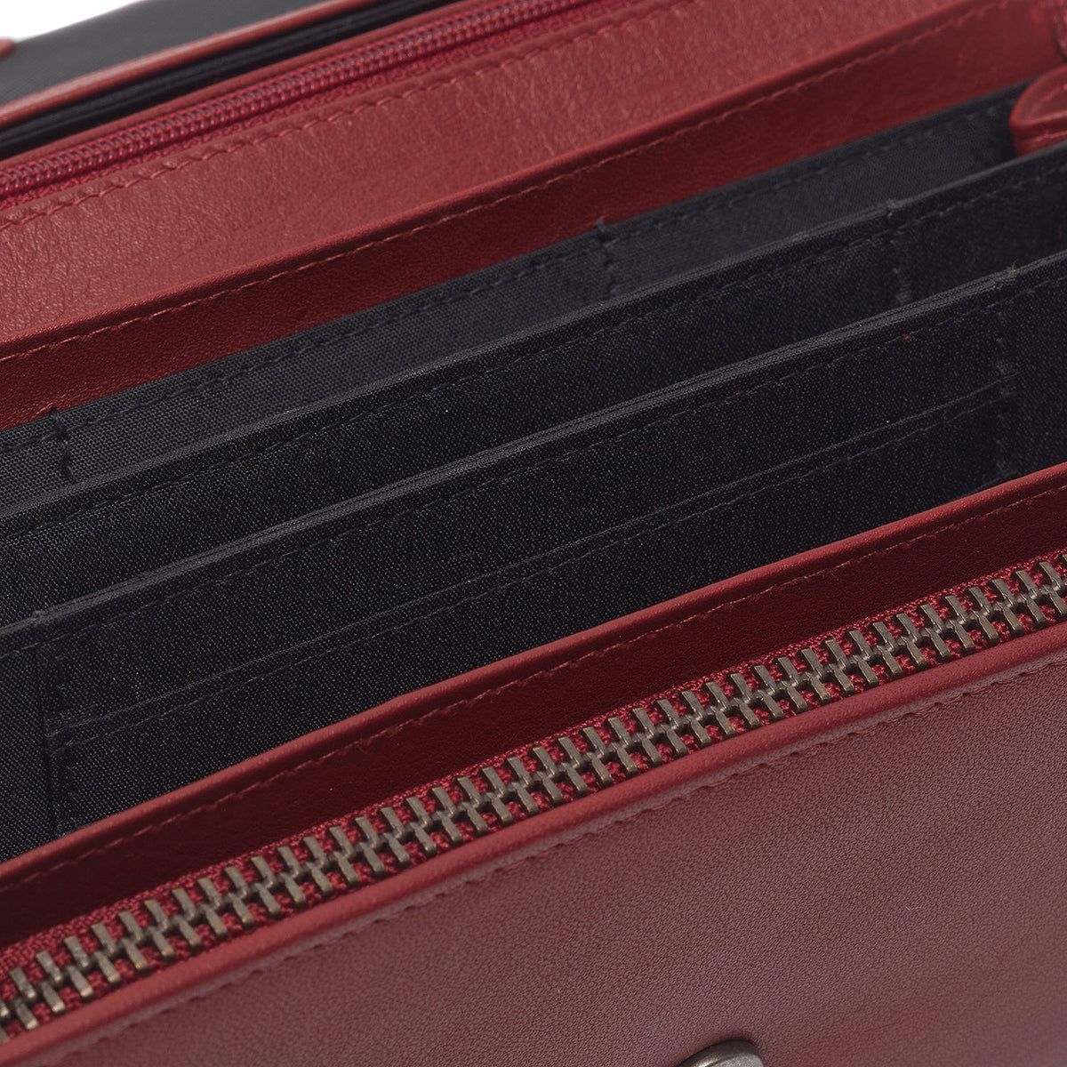 Porte-Monnaie Cuir Chesterfield Arvento Bordeaux