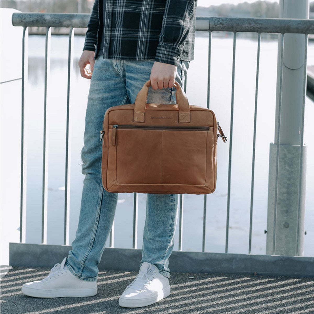 Sac Affaires Porte-Ordinateur Cuir Chesterfield Calvi Cognac