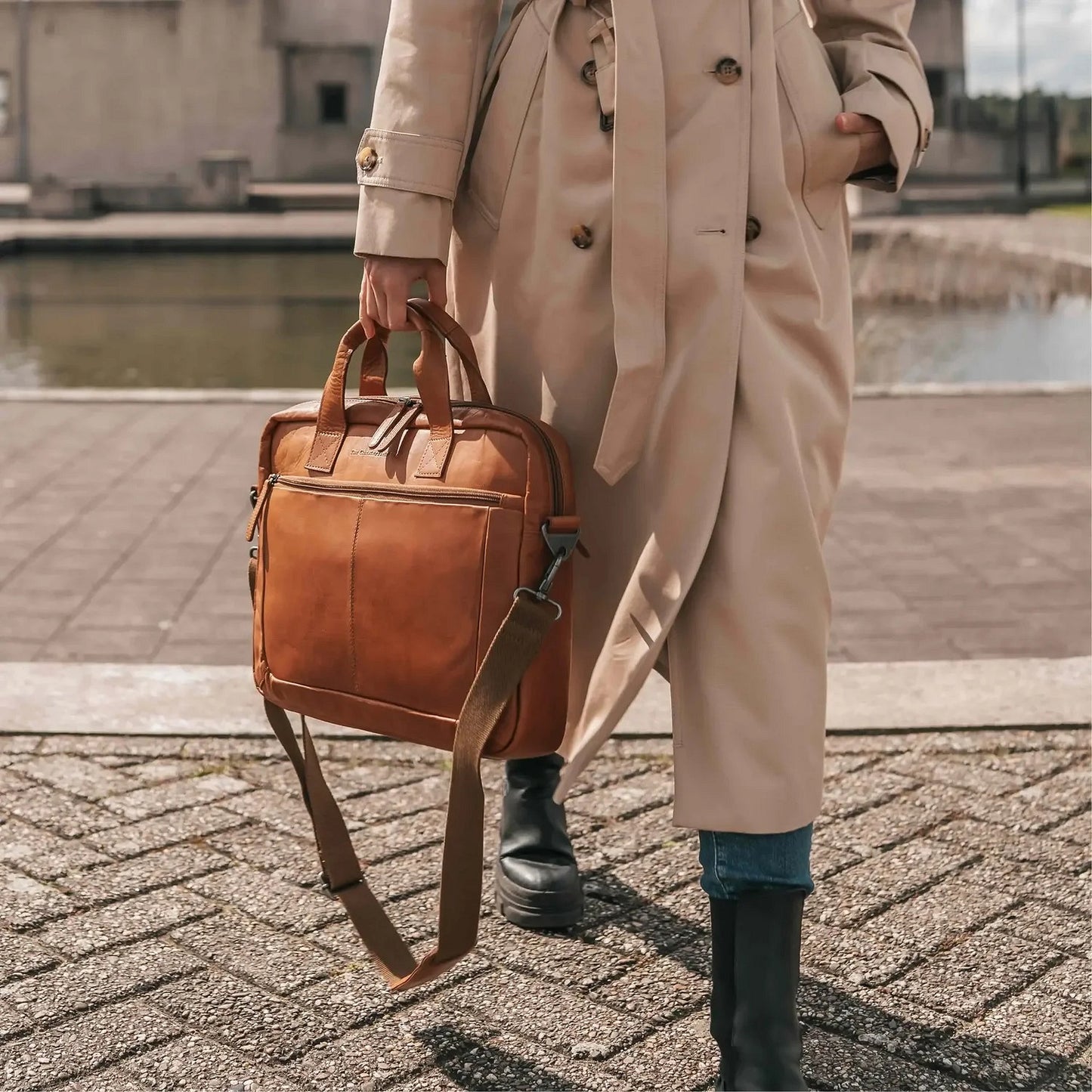 Sac Affaires Porte-Ordinateur Cuir Chesterfield Calvi Cognac