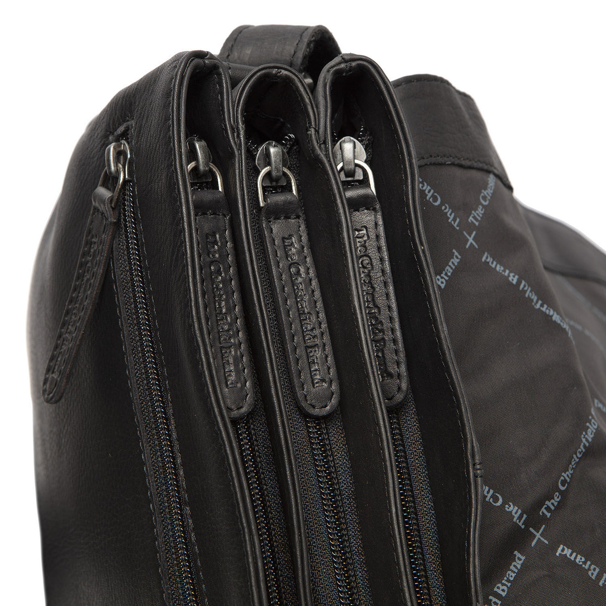 Sac à Rabat Cuir Chesterfield 3 Poches Noir