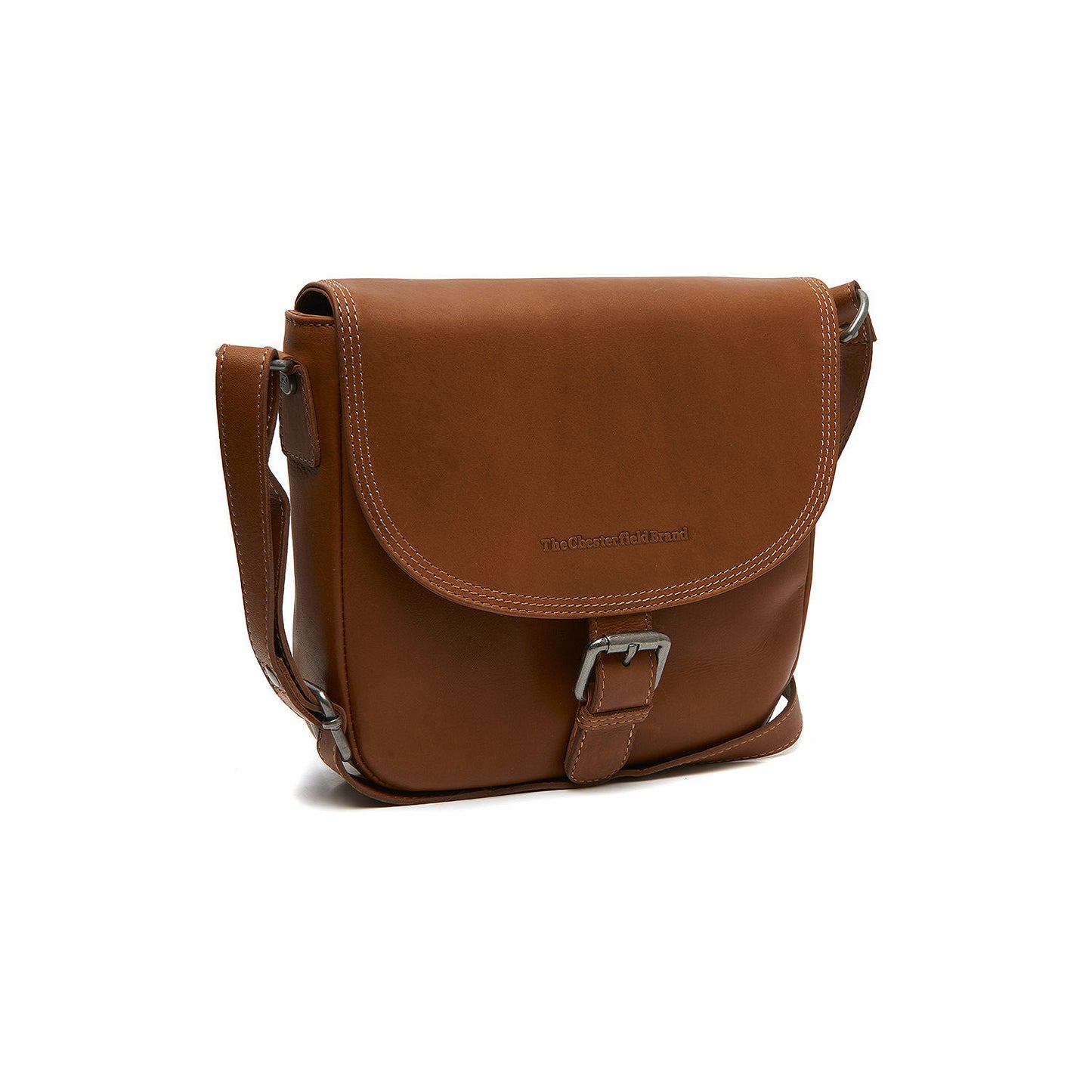 Petit Sac Bandoulière à Rabat Chesterfield Wax Pull Up Lucian Cognac