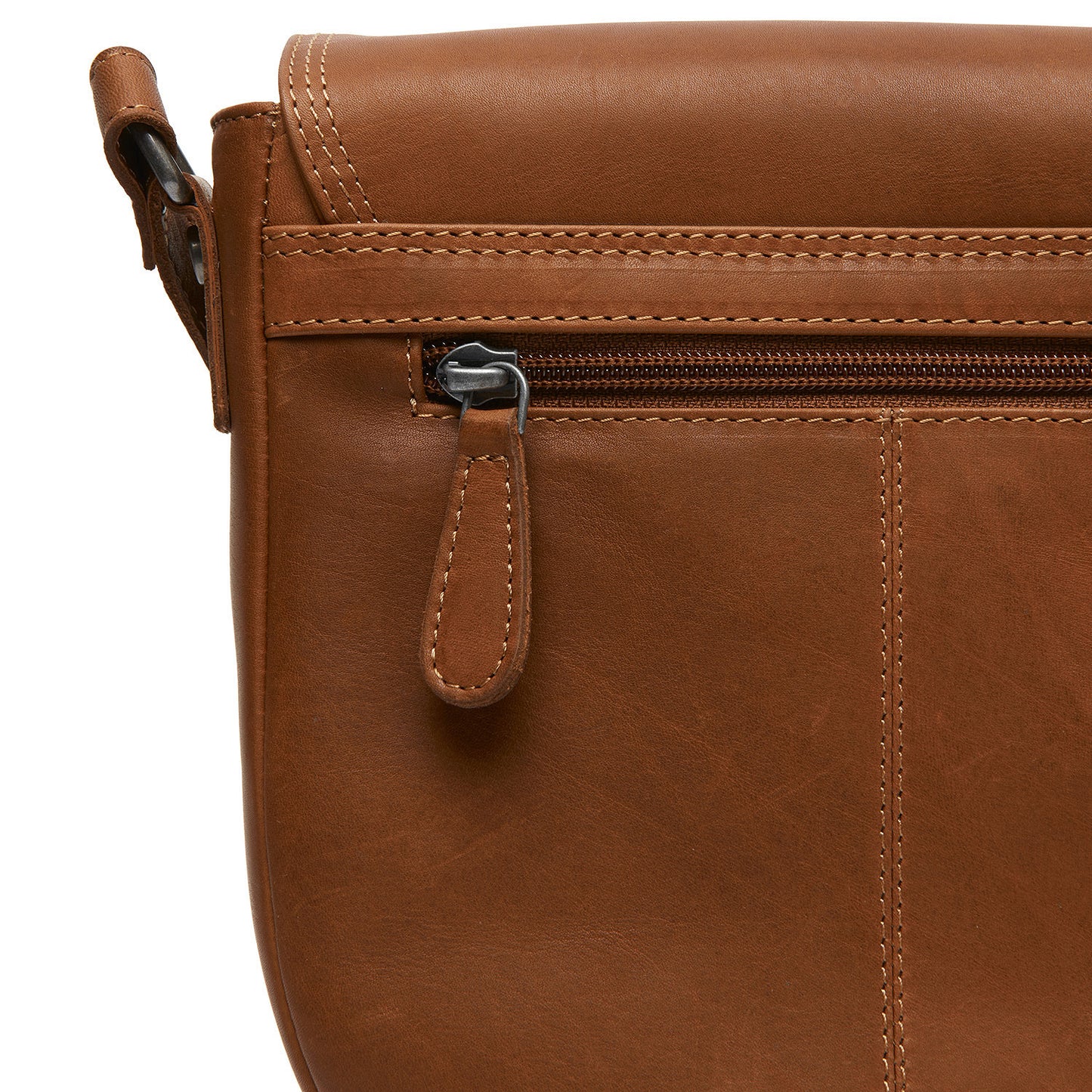 Petit Sac Bandoulière à Rabat Chesterfield Wax Pull Up Lucian Cognac