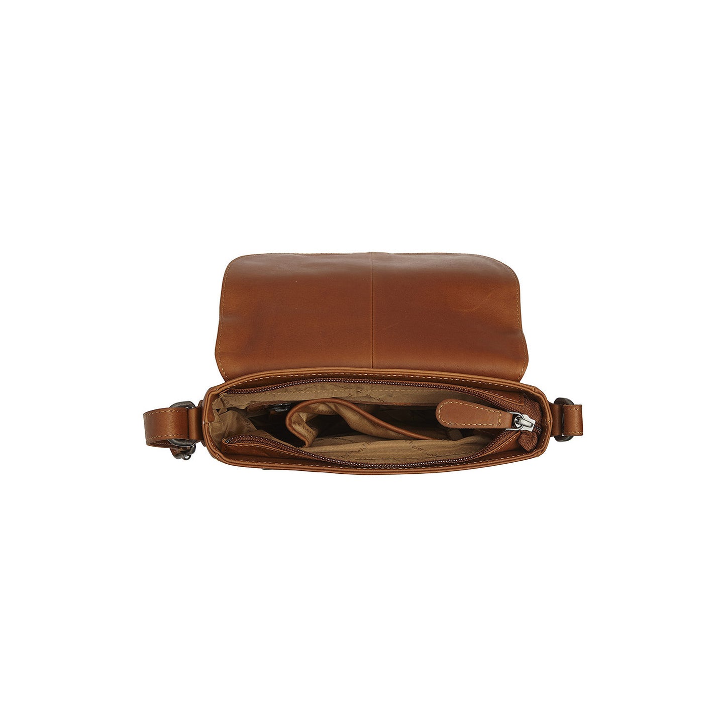 Petit Sac Bandoulière à Rabat Chesterfield Wax Pull Up Lucian Cognac