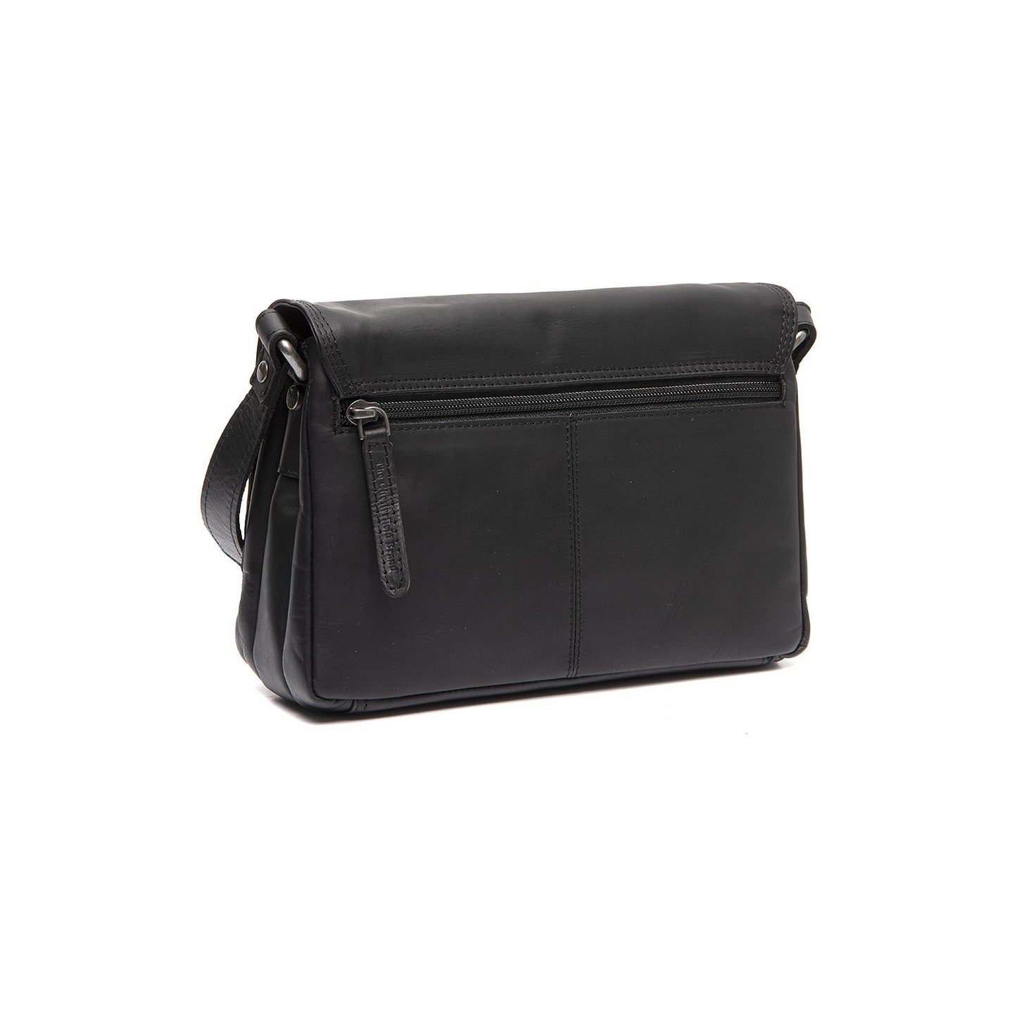 Sac Bandoulière 3 Poches Cuir Chesterfield Forano Noir