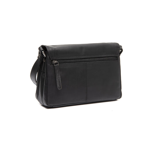 Sac Bandoulière 3 Poches Cuir Chesterfield Forano Noir