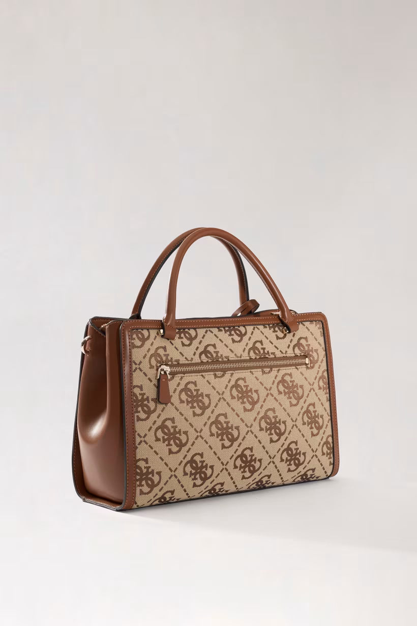 Sac Porté Mains GUESS Audrey Logo Latte Logo