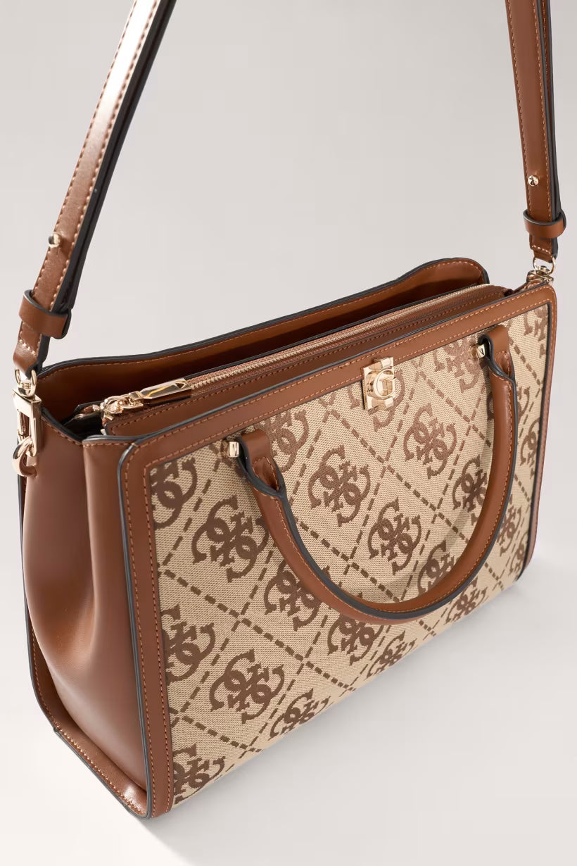 Sac Porté Mains GUESS Audrey Logo Latte Logo