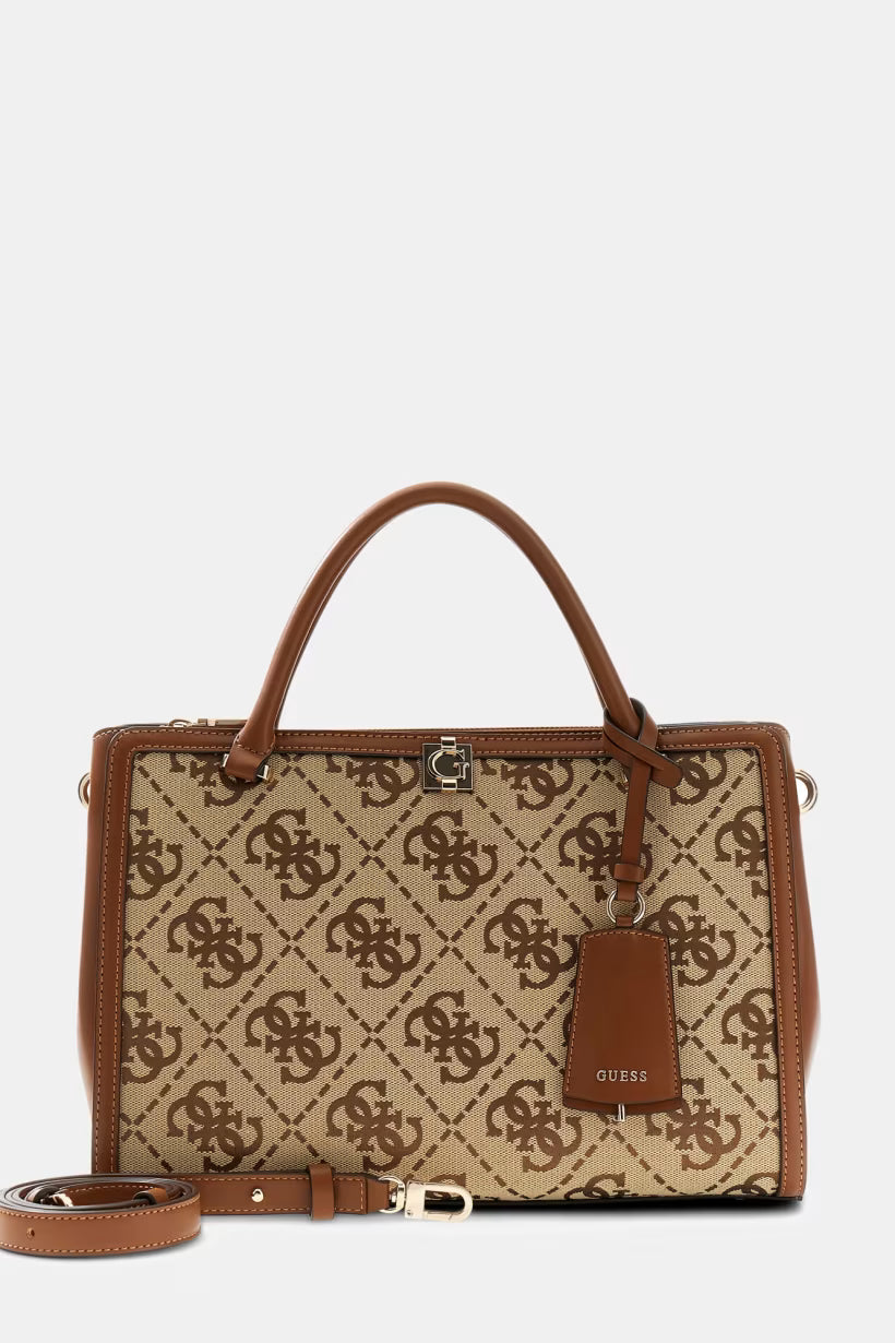 Sac Porté Mains GUESS Audrey Logo Latte Logo