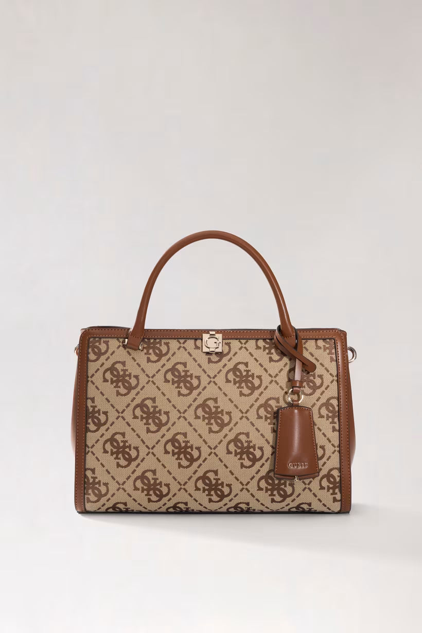 Sac Porté Mains GUESS Audrey Logo Latte Logo