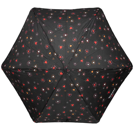 Parapluie Pliant Auto Isotoner Cœur Rouge