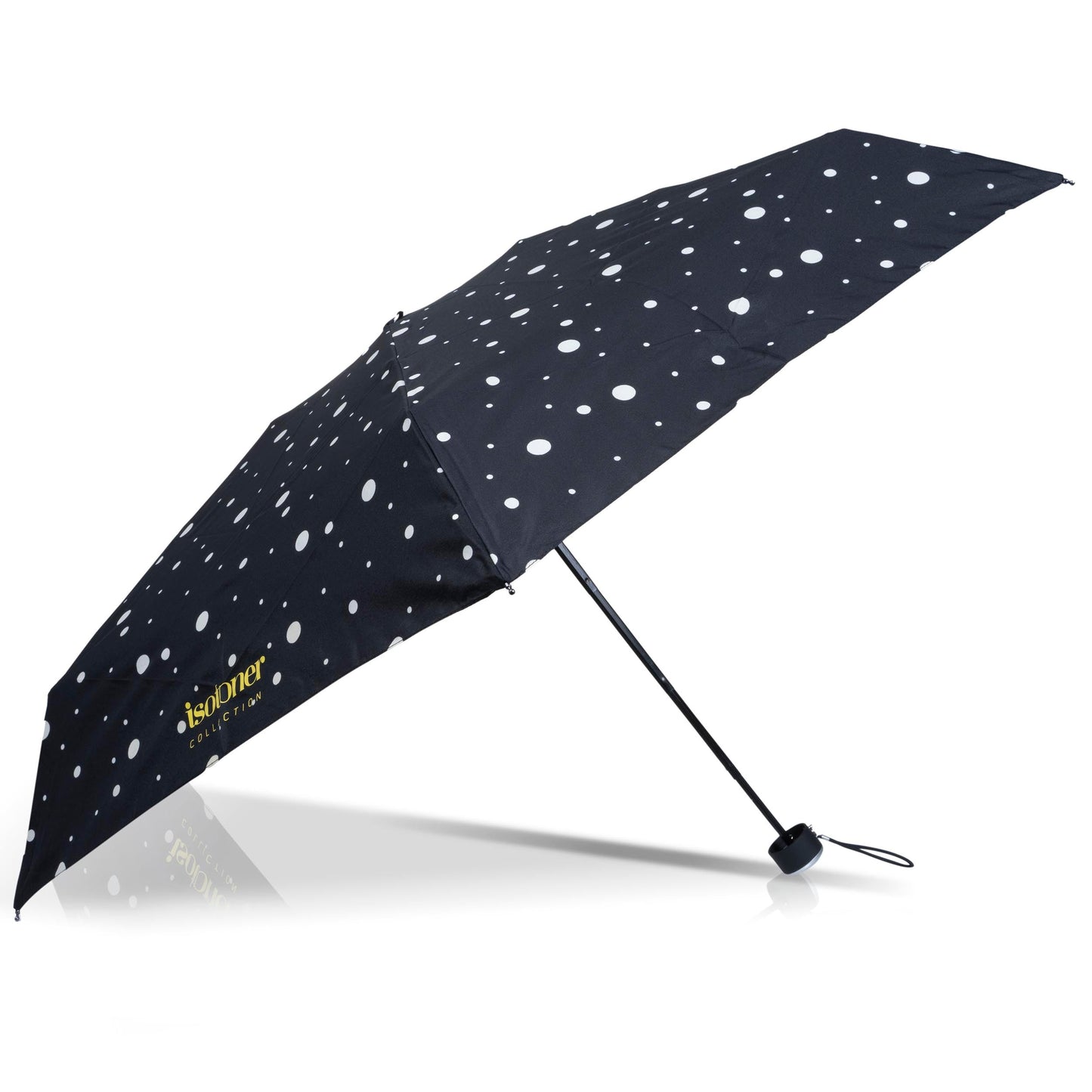 Parapluie Pliant Isotoner Manuel Pois Noir/Jaune