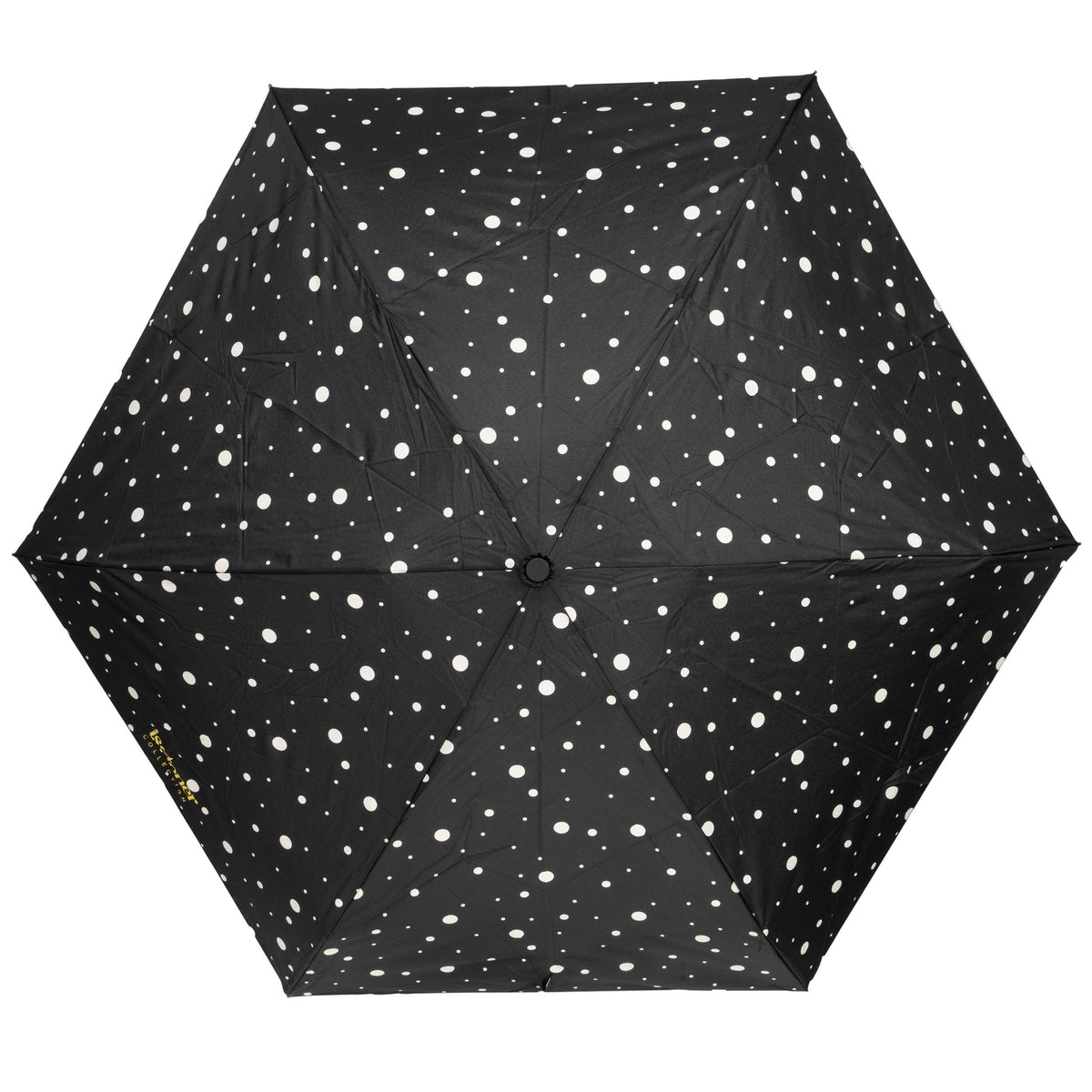 Parapluie Pliant Isotoner Manuel Pois Noir/Jaune