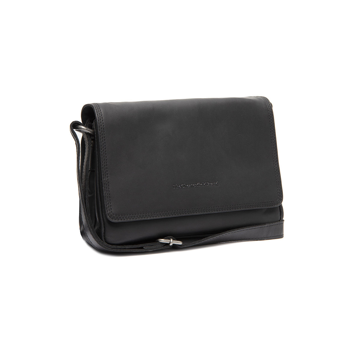 Sac Bandoulière 3 Poches Cuir Chesterfield Forano Noir