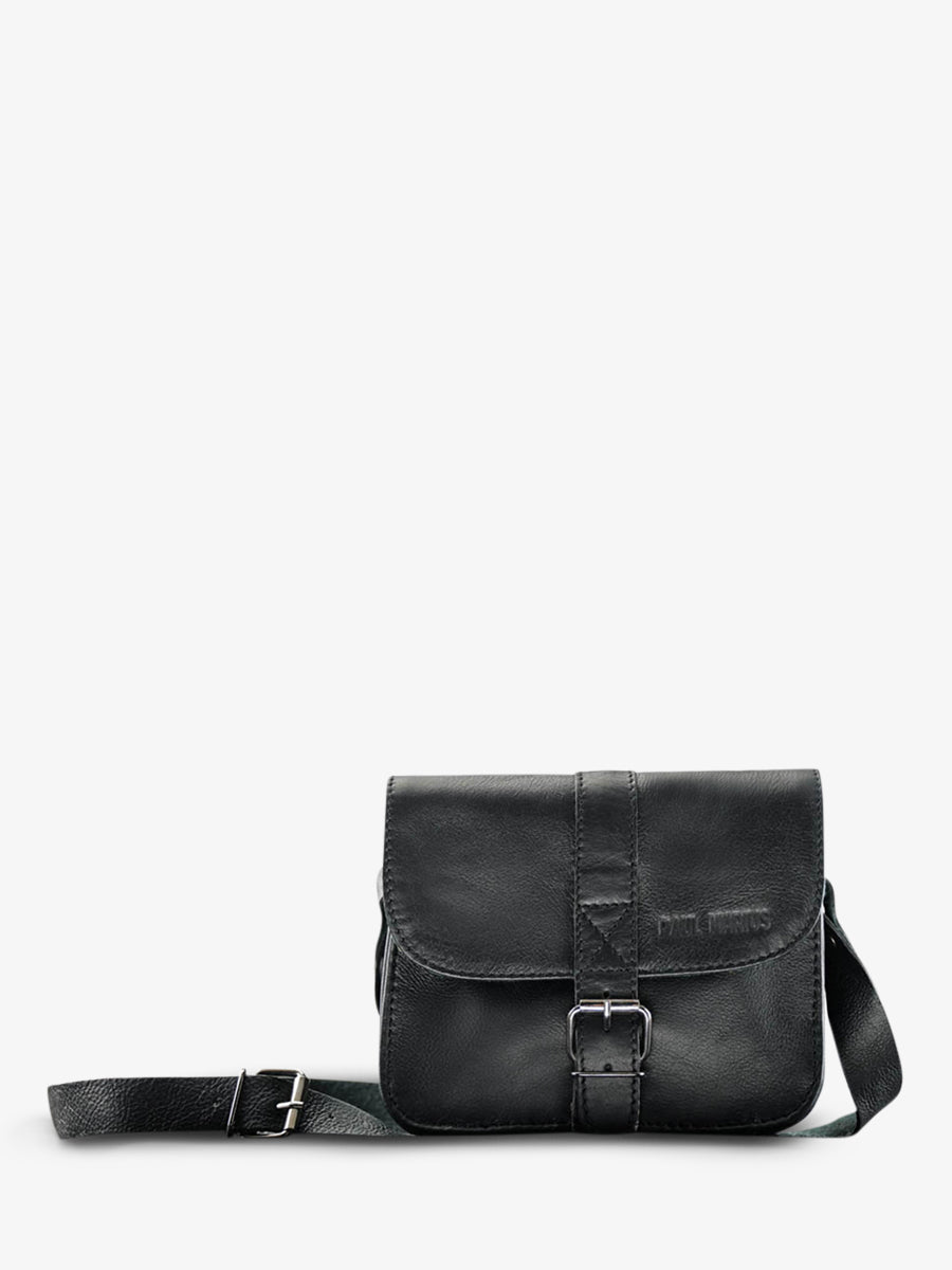 Porte travers Paul Marius L'Essentiel Cuir de Buffle Vintage Noir